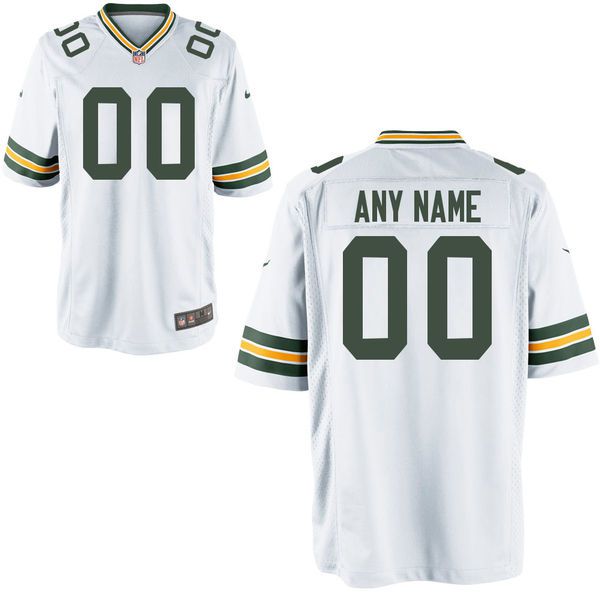 Men Green Bay Packers Custom White Game NFL Jersey->customized nfl jersey->Custom Jersey